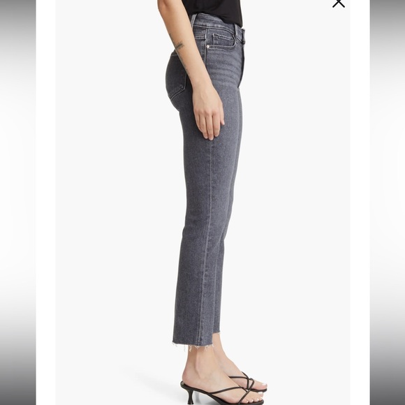 PAIGE Cindy Raw Hem High Waist Ankle Straight Leg Jeans - Picture 4 of 12